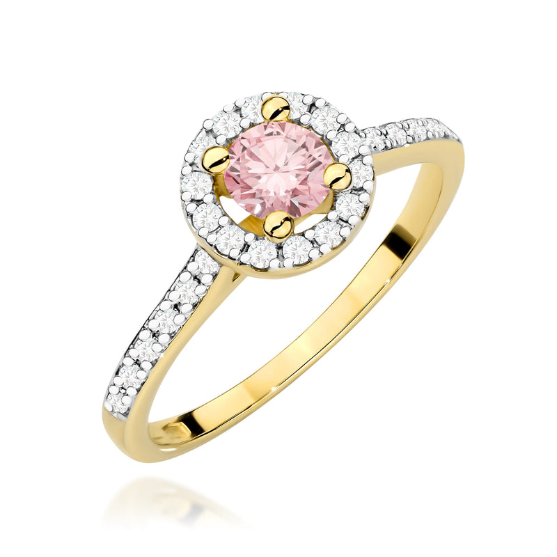 Inel Aur 14K cu Diamante Roz de Laborator 0.72 ct — Aur galben