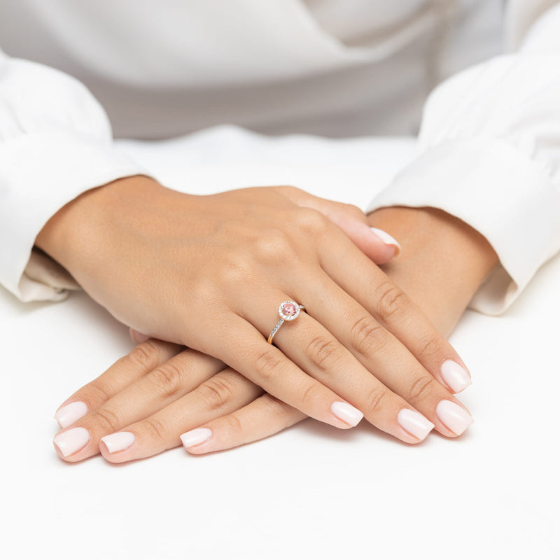 Inel Aur 14K cu Diamante Roz de Laborator 0.72 ct, imaginea 4 din 12
