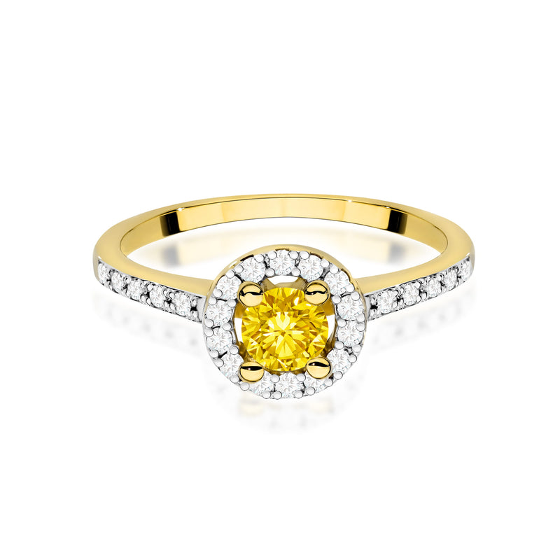 Inel Aur 14K cu Diamante Galbene de Laborator 0.72 ct, imaginea 2 din 8