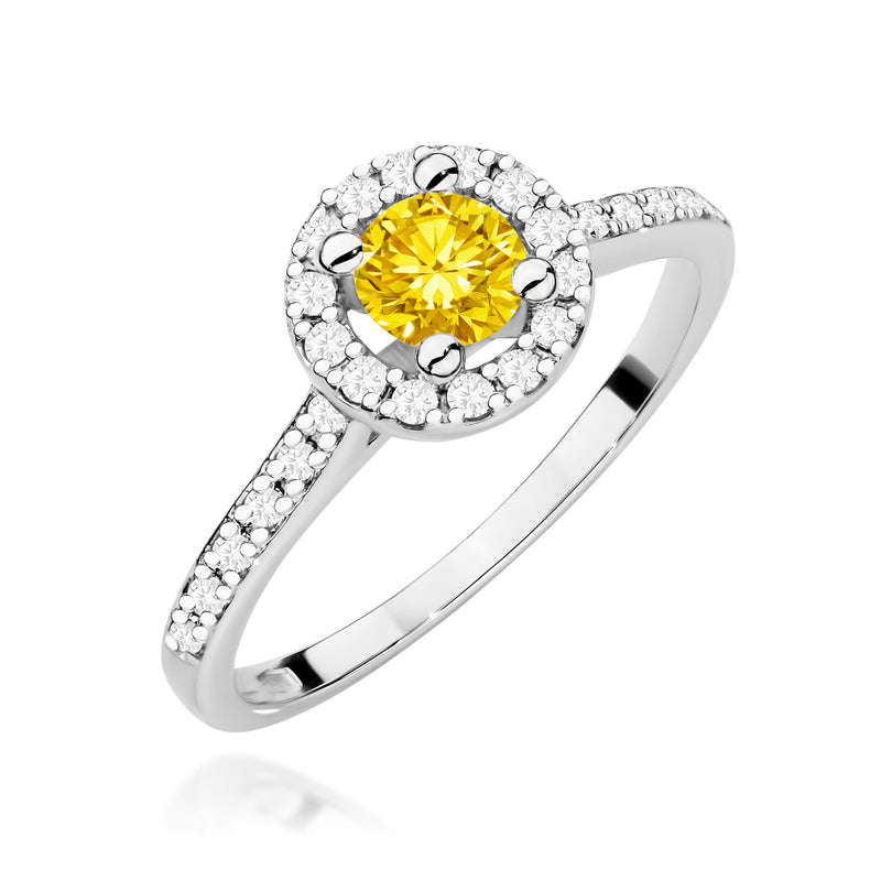Inel Aur 14K cu Diamante Galbene de Laborator 0.72 ct, imaginea 5 din 8