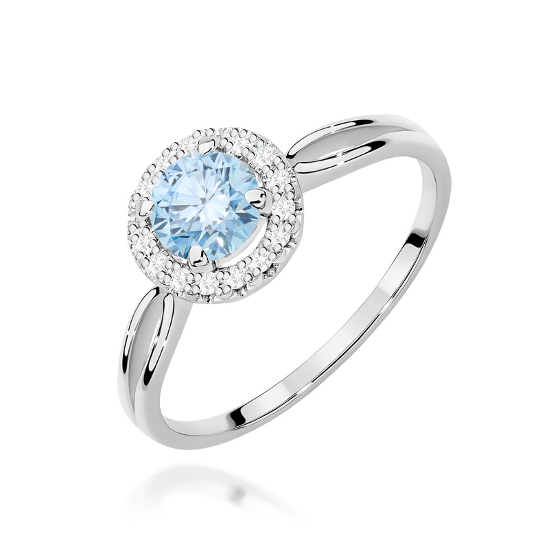 Inel Aur 14K cu Diamante Albastre de Laborator 0.58 ct, imaginea 5 din 8