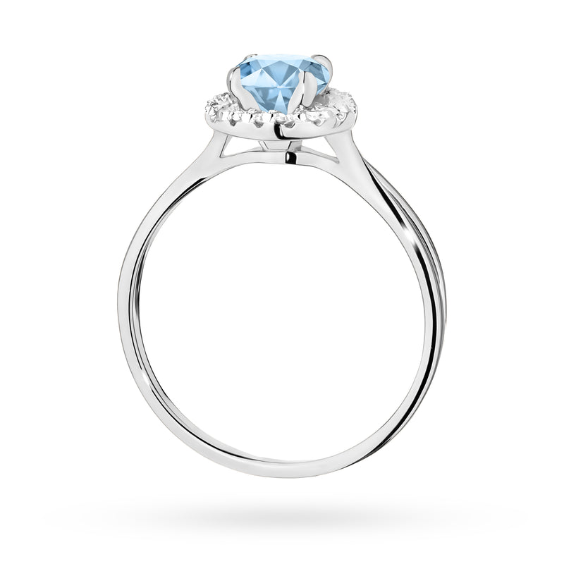 Inel Aur 14K cu Diamante Albastre de Laborator 0.58 ct, imaginea 7 din 8