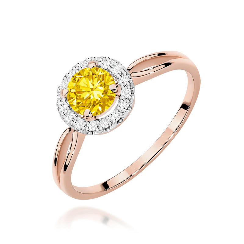 Inel Aur 14K cu Diamante Galbene de Laborator 0.58 ct, imaginea 5 din 12