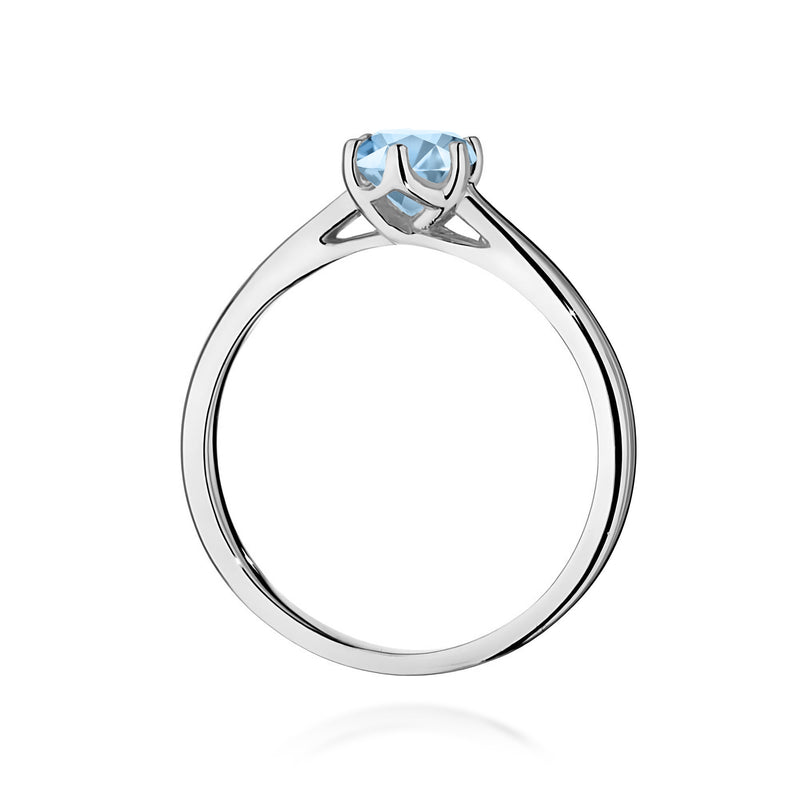 Inel Aur 14K cu Diamant Albastru de Laborator 0.50 ct, imaginea 11 din 12