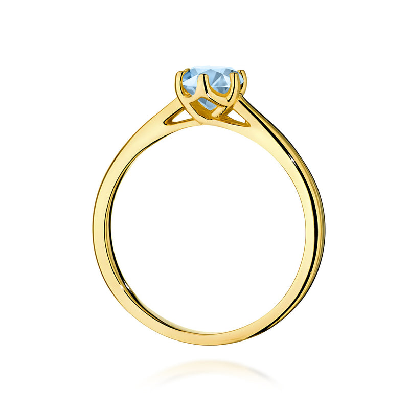 Inel Aur 14K cu Diamant Albastru de Laborator 0.50 ct, imaginea 3 din 12