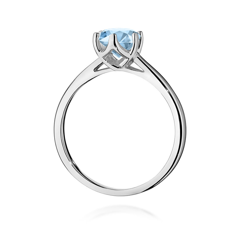 Inel Aur 14K cu Diamant Albastru de Laborator 1.00 ct, imaginea 11 din 12
