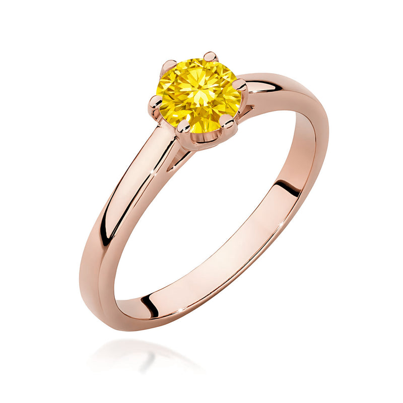 Inel Aur 14K cu Diamant Galben de Laborator 0.50 ct, imaginea 5 din 12