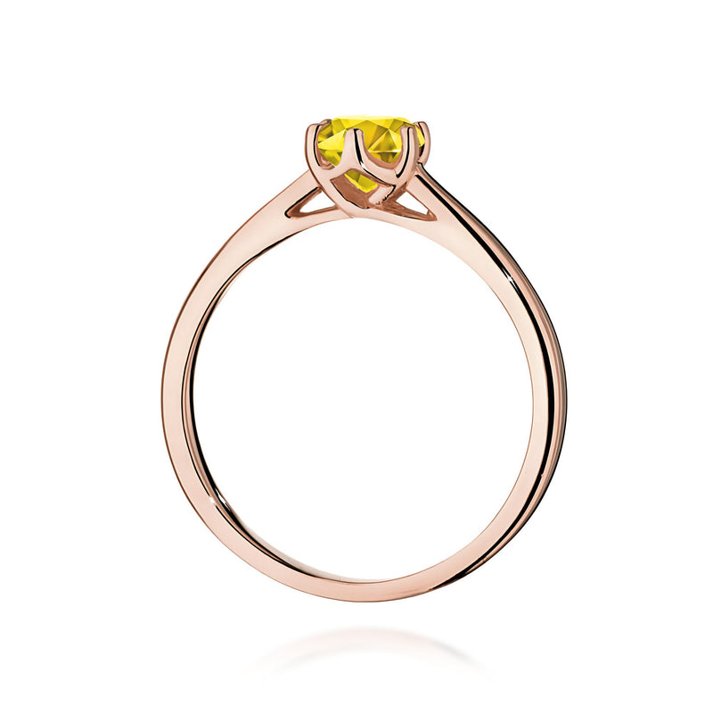 Inel Aur 14K cu Diamant Galben de Laborator 0.50 ct, imaginea 7 din 12