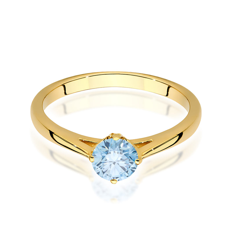 Inel Aur 14K cu Diamant Albastru de Laborator 0.50 ct, imaginea 2 din 12