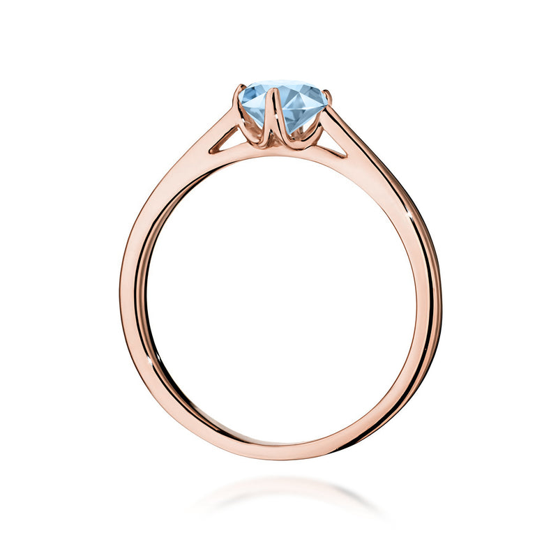 Inel Aur 14K cu Diamant Albastru de Laborator 0.50 ct, imaginea 7 din 12