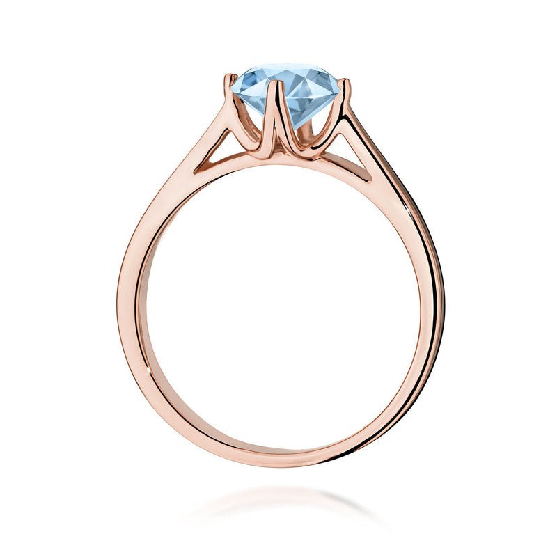 Inel Aur 14K cu Diamant Albastru de Laborator 1.00 ct, imaginea 7 din 12