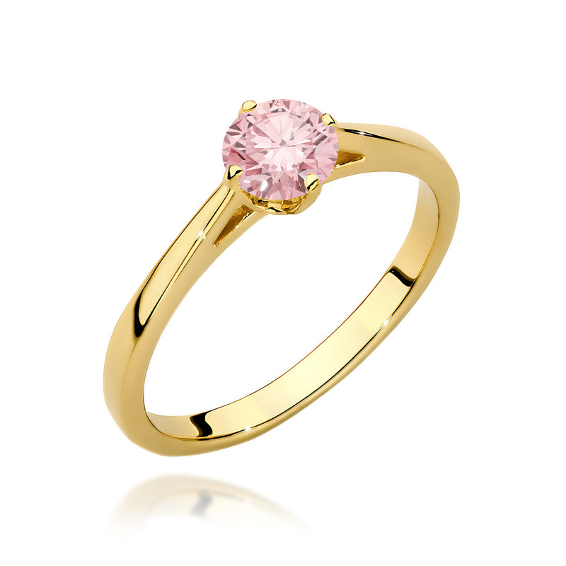 Inel Aur 14K cu Diamant Roz de Laborator 0.50 ct — Aur galben