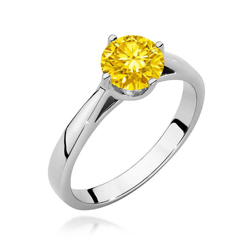 Inel Aur 14K cu Diamant Galben de Laborator 1.00 ct, imaginea 9 din 12