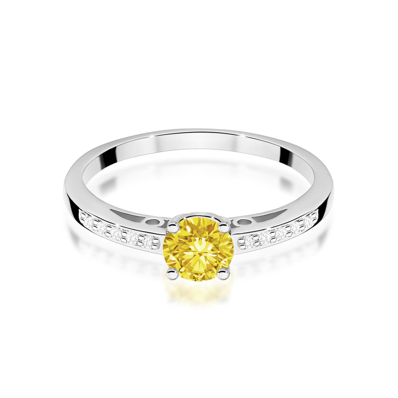 Inel Aur 9K cu Diamante Galbene de Laborator 0.55 ct, imaginea 6 din 8