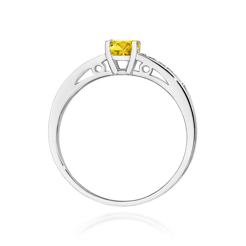 Inel Aur 9K cu Diamante Galbene de Laborator 0.55 ct, imaginea 7 din 8