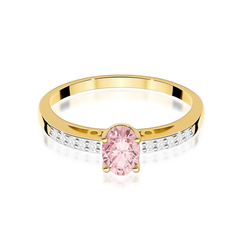 Inel Aur 9K cu Diamante Roz de Laborator 0.55 ct, imaginea 2 din 6