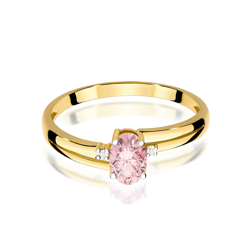 Inel Aur 9K cu Diamante Roz de Laborator 0.53 ct, imaginea 2 din 8