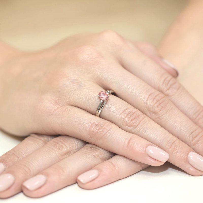 Inel Aur 9K cu Diamante Roz de Laborator 0.53 ct, imaginea 8 din 8