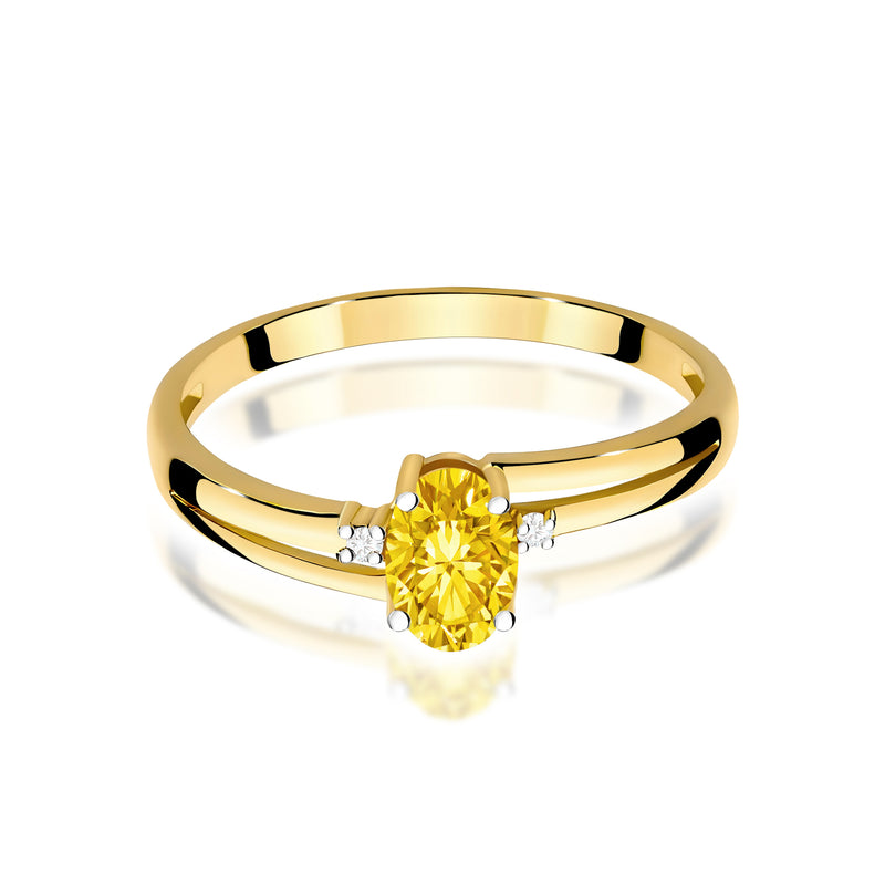 Inel Aur 9K cu Diamante Galbene de Laborator 0.53 ct, imaginea 2 din 8