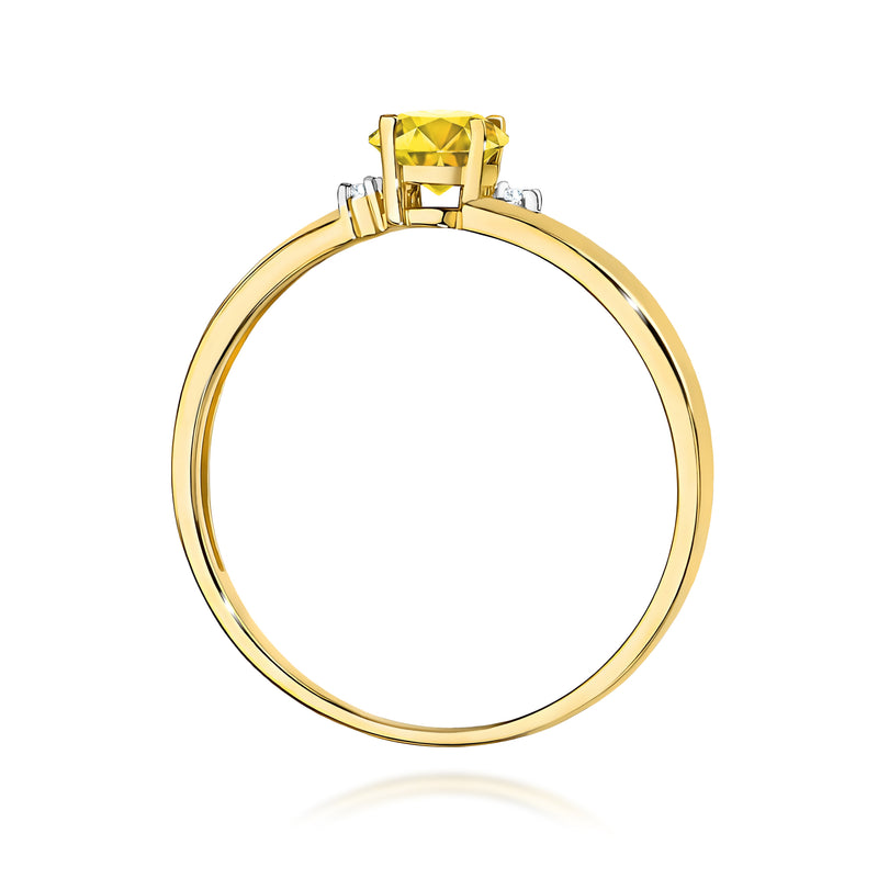 Inel Aur 9K cu Diamante Galbene de Laborator 0.53 ct, imaginea 3 din 8