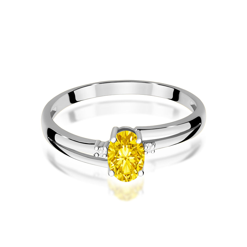 Inel Aur 9K cu Diamante Galbene de Laborator 0.53 ct, imaginea 6 din 8