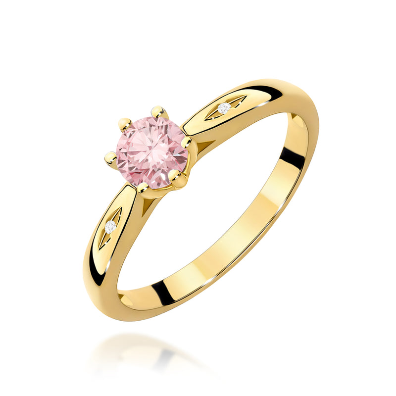 Inel Aur 9K cu Diamante Roz de Laborator 0.51 ct — Aur galben
