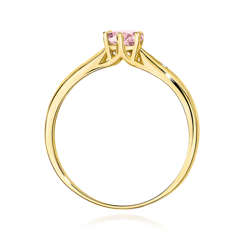 Inel Aur 9K cu Diamante Roz de Laborator 0.51 ct, imaginea 3 din 8