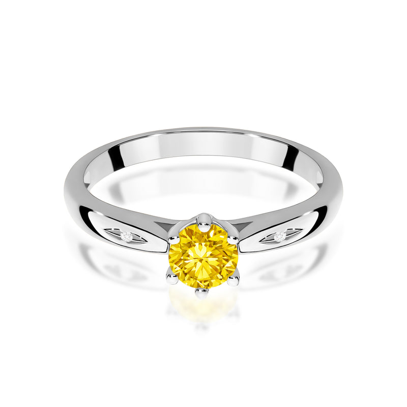 Inel Aur 9K cu Diamante Galbene de Laborator 0.51 ct, imaginea 6 din 8