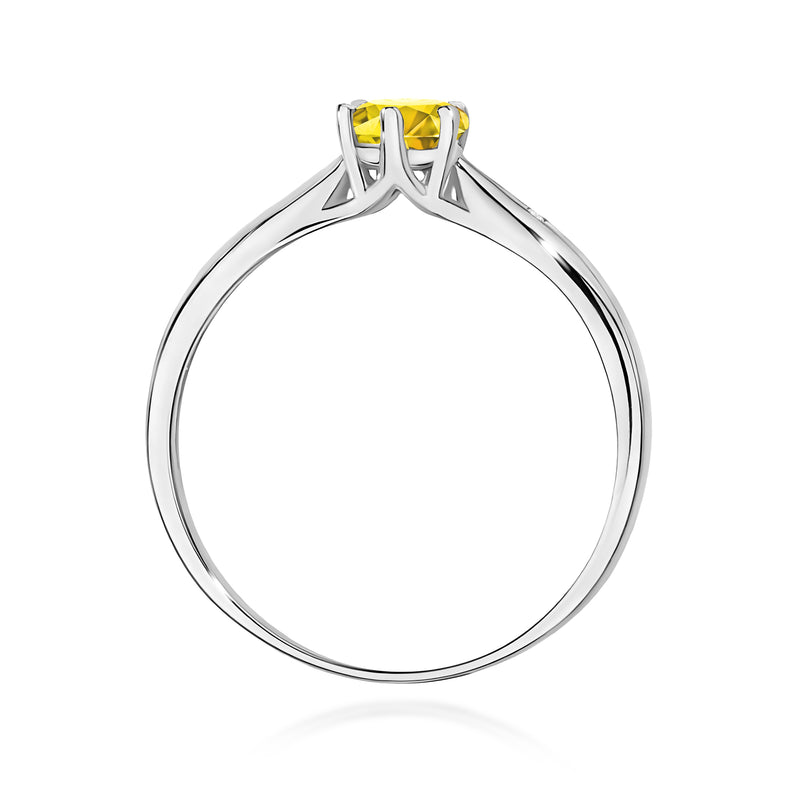Inel Aur 9K cu Diamante Galbene de Laborator 0.51 ct, imaginea 7 din 8