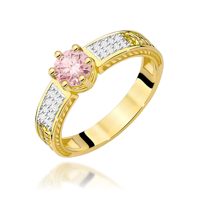 Inel Aur 9K cu Diamante Roz de Laborator 0.58 ct — Aur galben