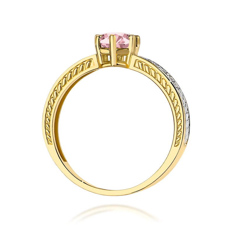Inel Aur 9K cu Diamante Roz de Laborator 0.58 ct, imaginea 3 din 8