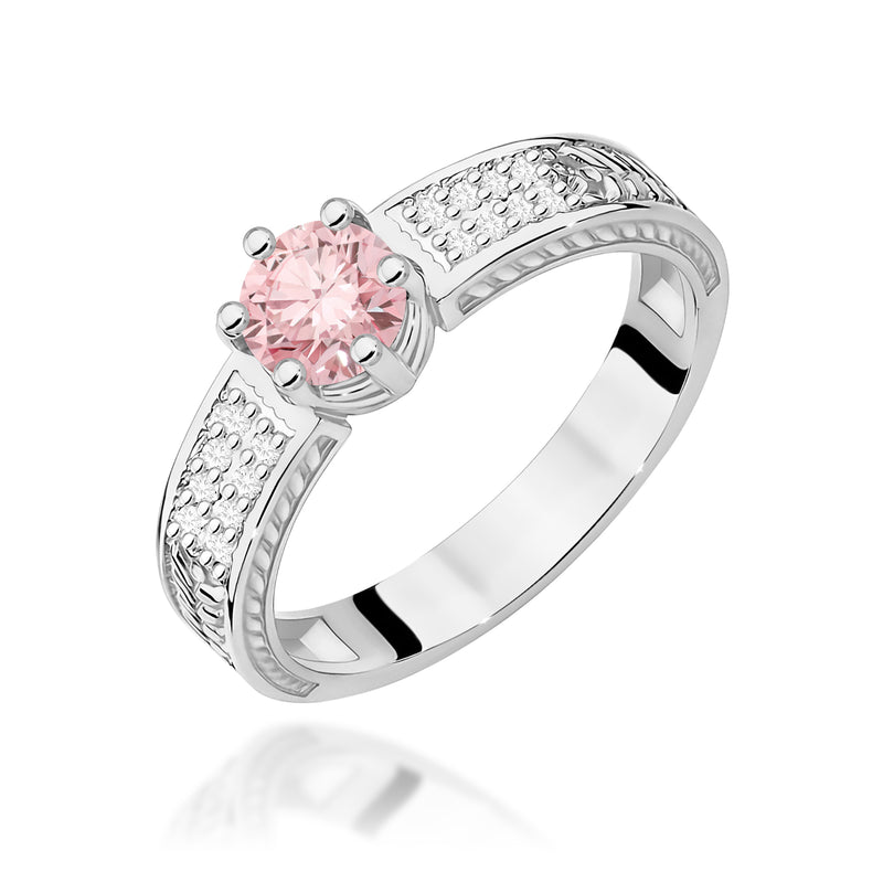 Inel Aur 9K cu Diamante Roz de Laborator 0.58 ct, imaginea 5 din 8