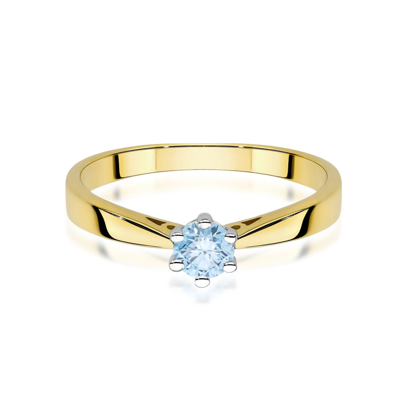 Inel Aur 9K cu Diamant Albastru de Laborator 0.30 ct, imaginea 2 din 8