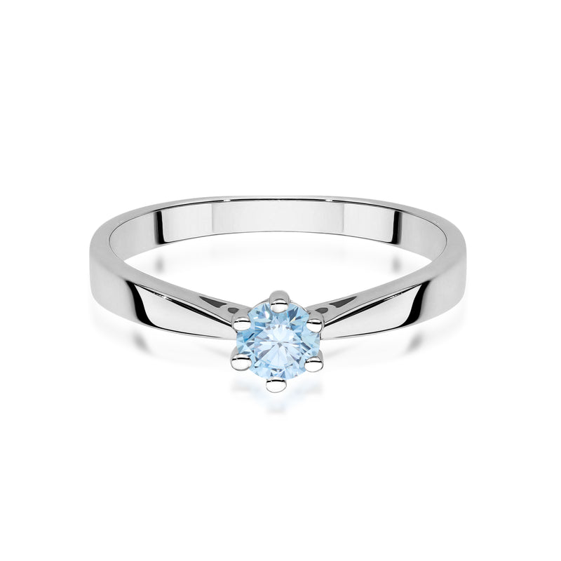 Inel Aur 9K cu Diamant Albastru de Laborator 0.30 ct, imaginea 6 din 8