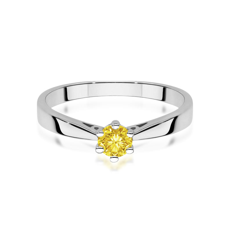 Inel Aur 9K cu Diamant Galben de Laborator 0.30 ct, imaginea 6 din 8