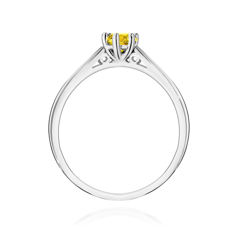Inel Aur 9K cu Diamant Galben de Laborator 0.30 ct, imaginea 7 din 8