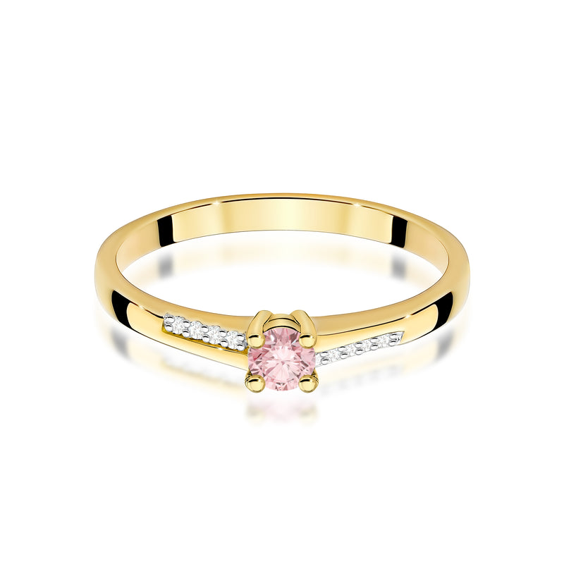 Inel Aur 9K cu Diamante Roz de Laborator 0.19 ct, imaginea 2 din 8