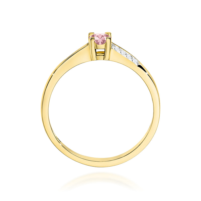 Inel Aur 9K cu Diamante Roz de Laborator 0.19 ct, imaginea 3 din 8
