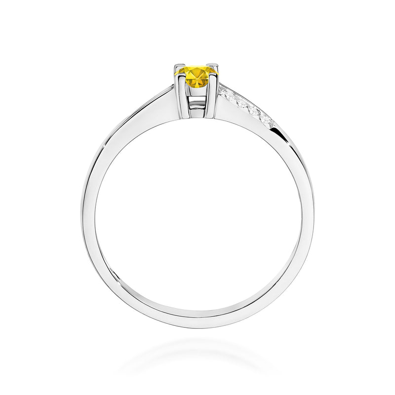 Inel Aur 9K cu Diamante Galbene de Laborator 0.19 ct, imaginea 7 din 8