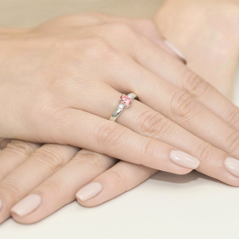 Inel Aur 9K cu Diamante Roz de Laborator 0.58 ct, imaginea 4 din 4