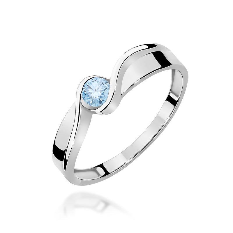 Inel Aur 9K cu Diamant Albastru de Laborator 0.15 ct, imaginea 5 din 8
