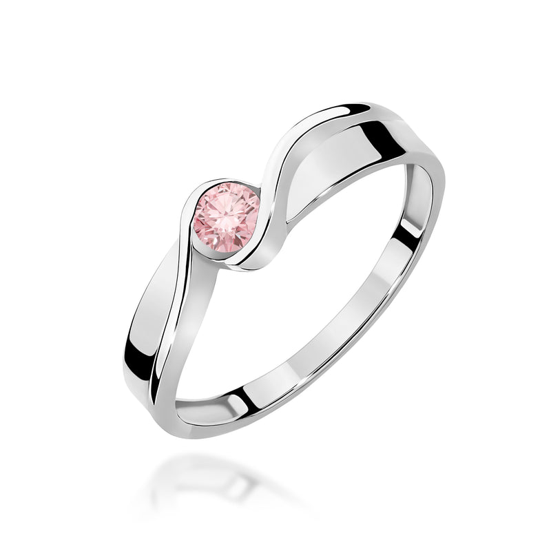 Inel Aur 9K cu Diamant Roz de Laborator 0.15 ct, imaginea 5 din 8