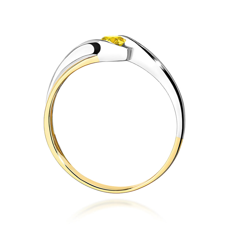 Inel Aur 9K cu Diamant Galben de Laborator 0.15 ct, imaginea 3 din 8