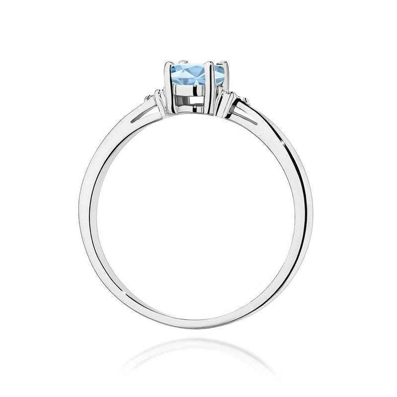 Inel Aur 9K cu Diamante Albastre de Laborator 0.65 ct, imaginea 7 din 8