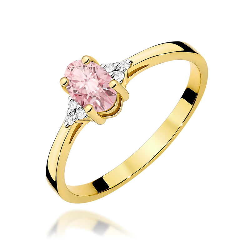 Inel Aur 9K cu Diamante Roz de Laborator 0.65 ct — Aur galben