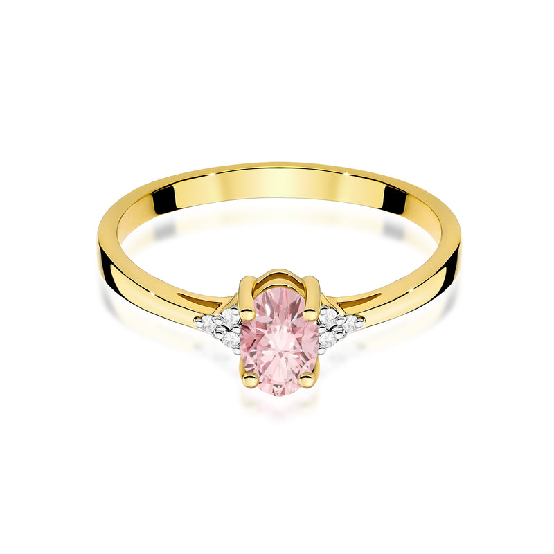 Inel Aur 9K cu Diamante Roz de Laborator 0.65 ct, imaginea 2 din 8
