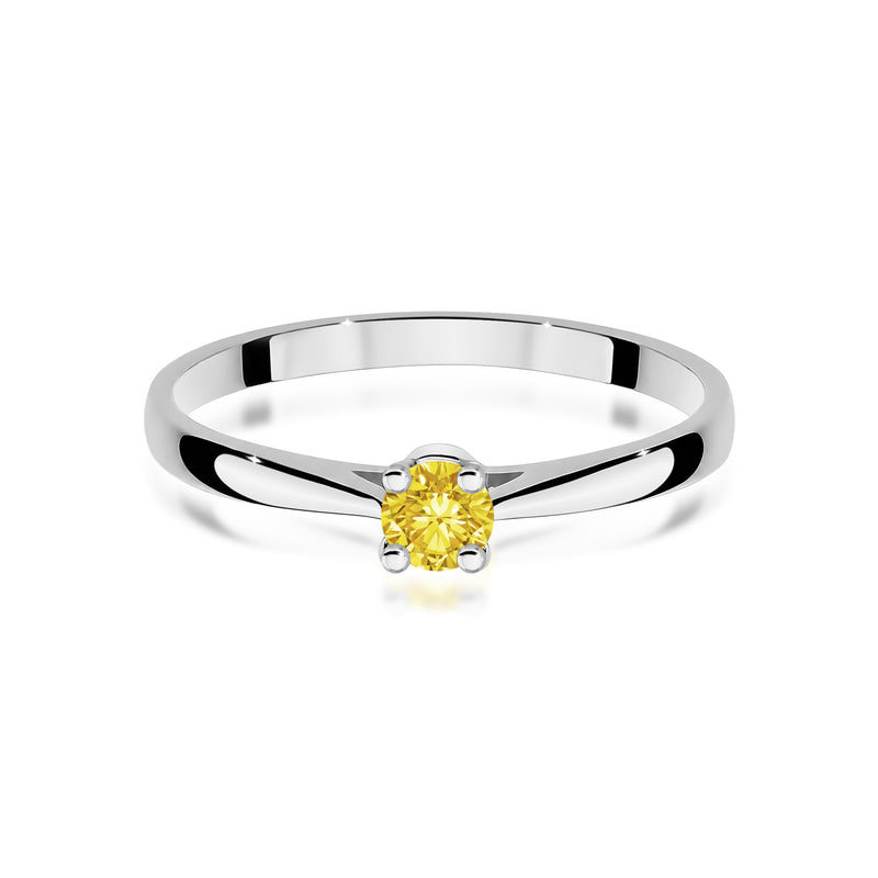 Inel Aur 9K cu Diamant Galben de Laborator 0.15 ct, imaginea 6 din 8