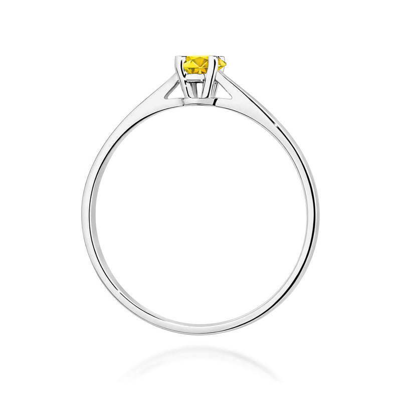 Inel Aur 9K cu Diamant Galben de Laborator 0.15 ct, imaginea 7 din 8