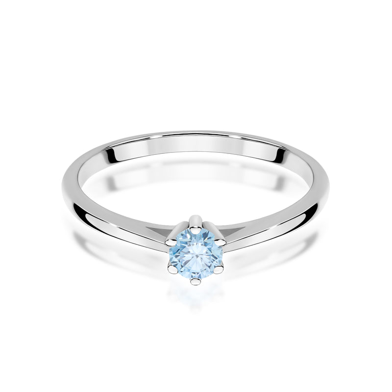 Inel Aur 9K cu Diamant Albastru de Laborator 0.15 ct, imaginea 6 din 8