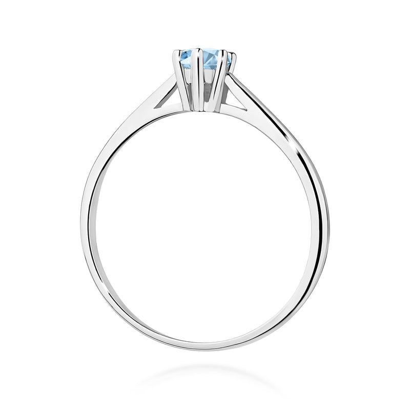 Inel Aur 9K cu Diamant Albastru de Laborator 0.15 ct, imaginea 7 din 8